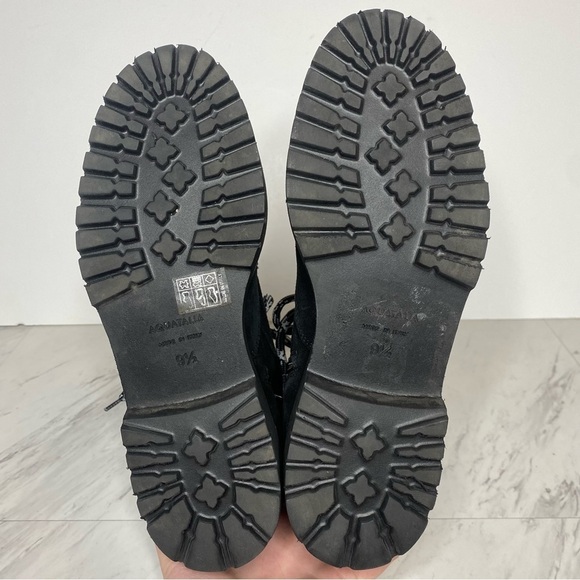 Aquatalia Mayra Weatherproof Lace Up Black Suede Boot 9 1/2 - Picture 13 of 14